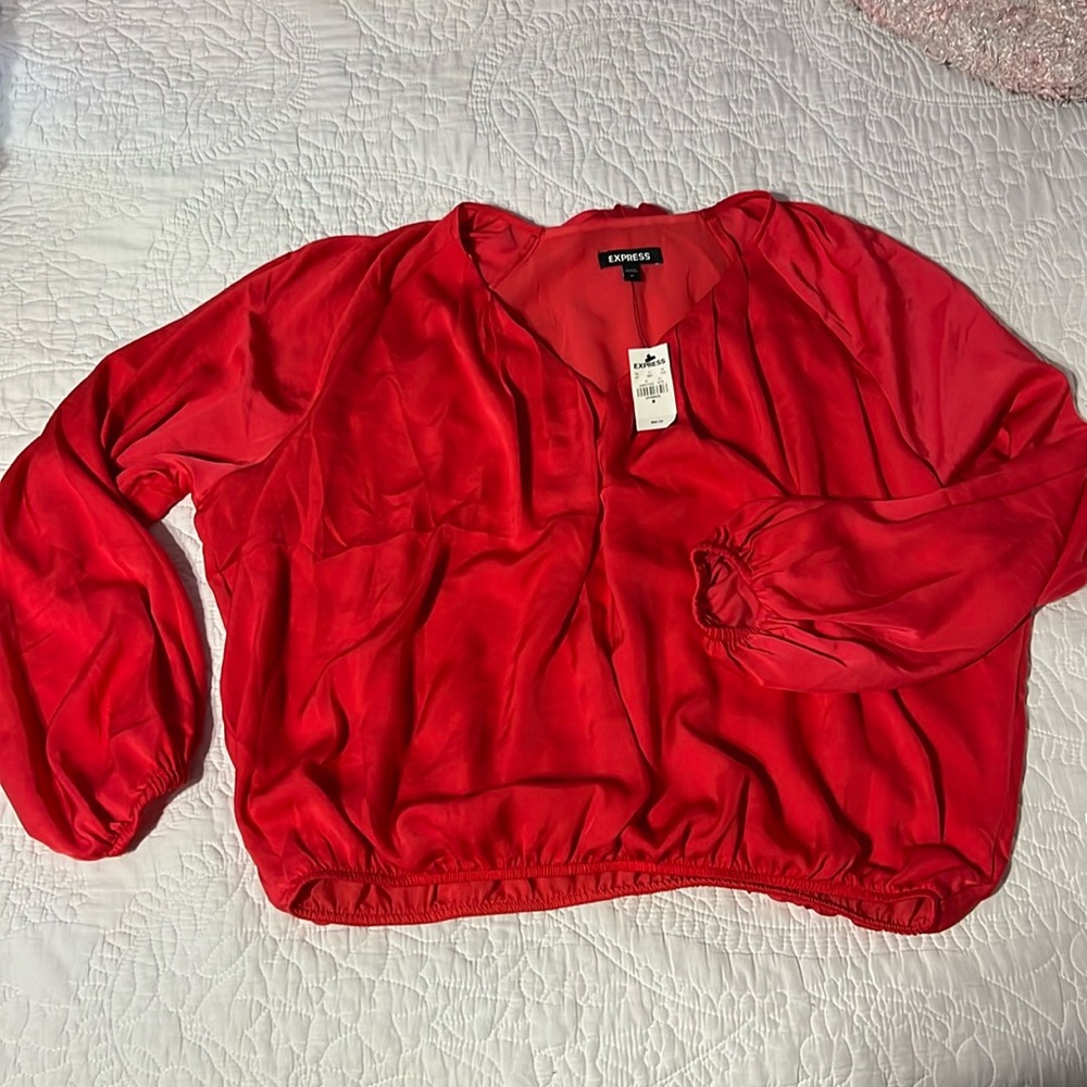 NWT • Express • red loose fit blouse